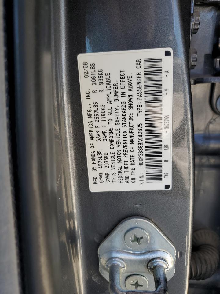 1HGCP36898A042875 2008 Honda Accord Exl