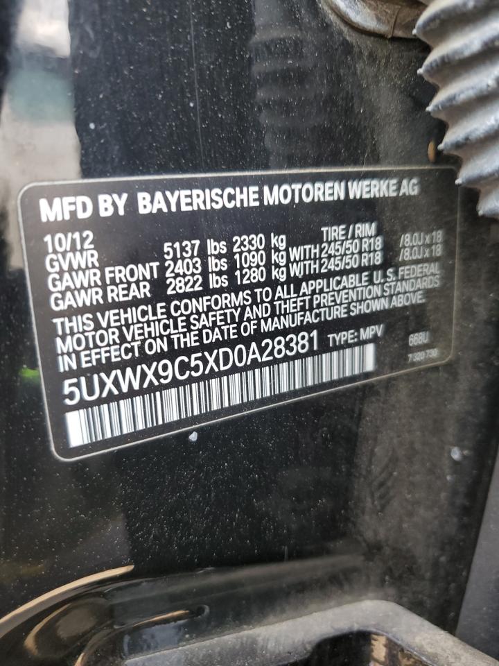 5UXWX9C5XD0A28381 2013 BMW X3 xDrive28I