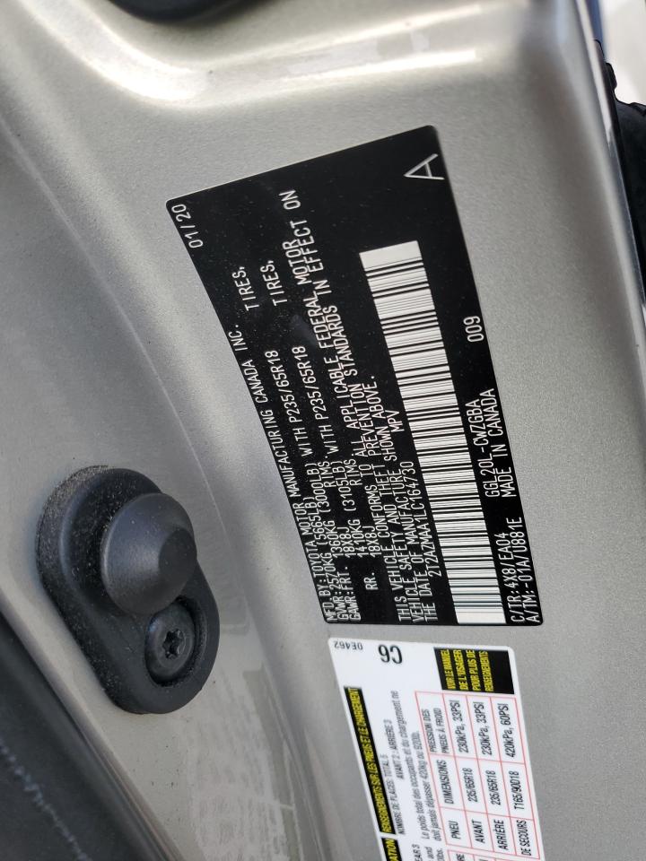 2020 Lexus Rx 350 Base VIN: 2T2AZMAA1LC164730 Lot: 70078334