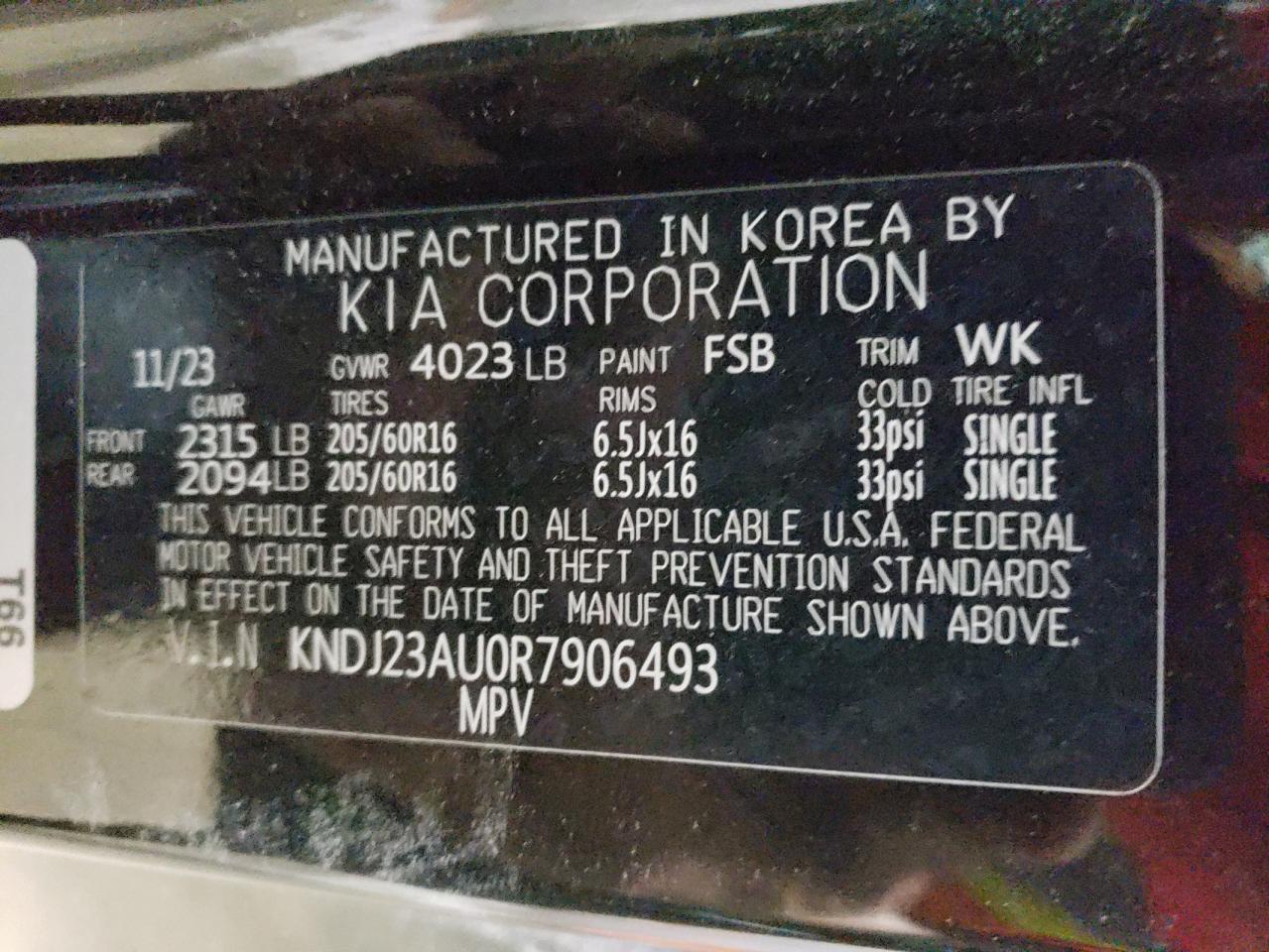 KNDJ23AU0R7906493 2024 Kia Soul Lx