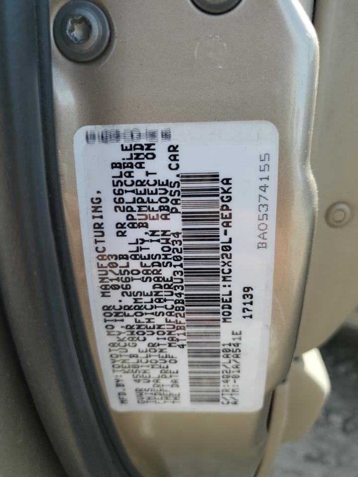 4T1BF28B43U310234 2003 Toyota Avalon Xl