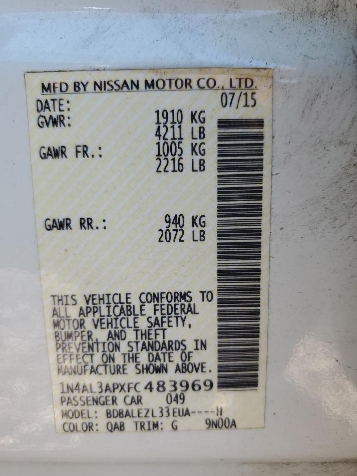 1N4AL3APXFC483969 2015 Nissan Altima 2.5