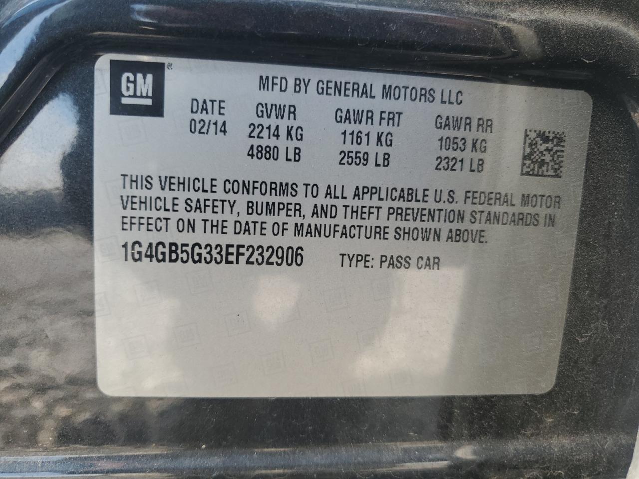 1G4GB5G33EF232906 2014 Buick Lacrosse