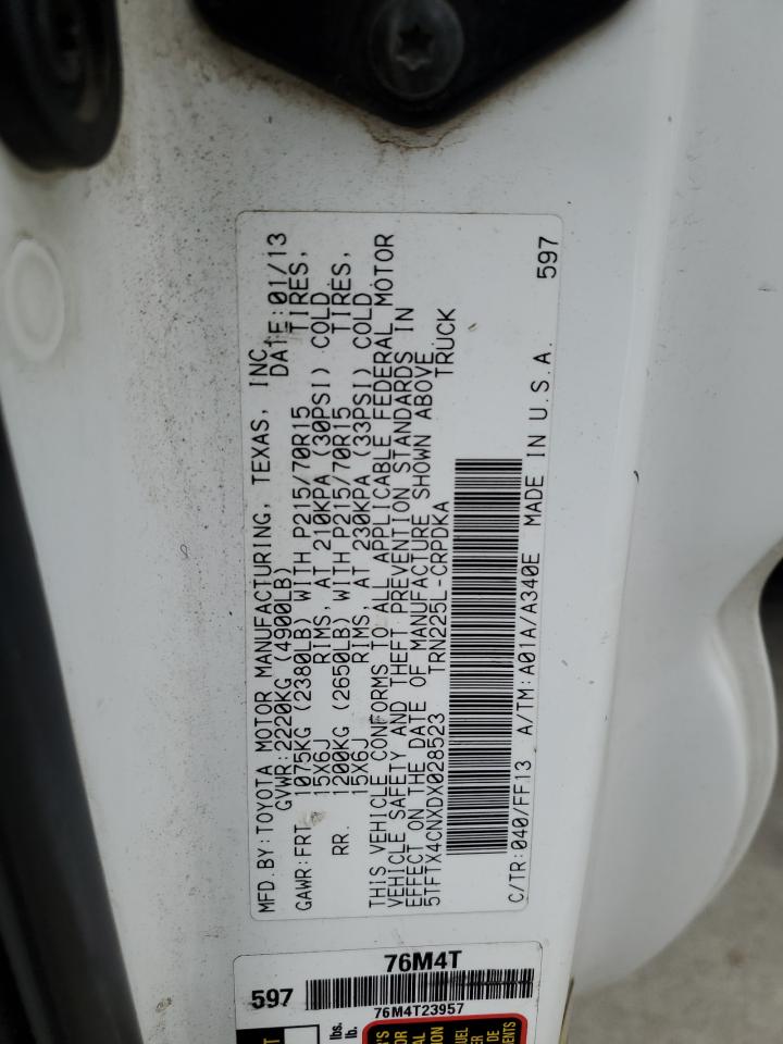 5TFTX4CNXDX028523 2013 Toyota Tacoma Access Cab