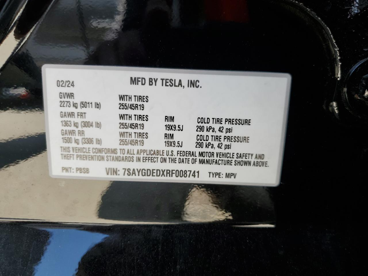 7SAYGDEDXRF008741 2024 Tesla Model Y