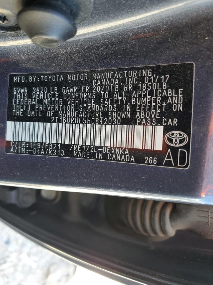 2T1BURHE5HC842030 2017 Toyota Corolla L