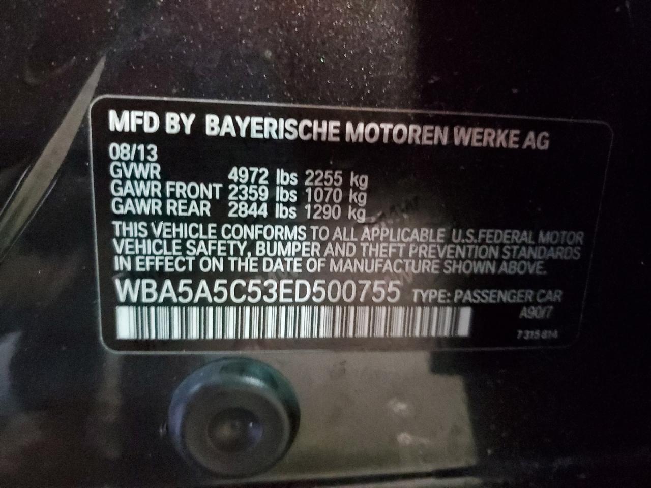 WBA5A5C53ED500755 2014 BMW 528 I