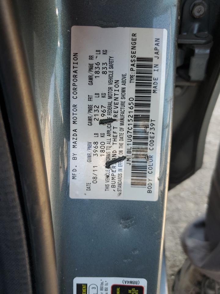 JM1BL1UG7C1521650 2012 Mazda 3 I