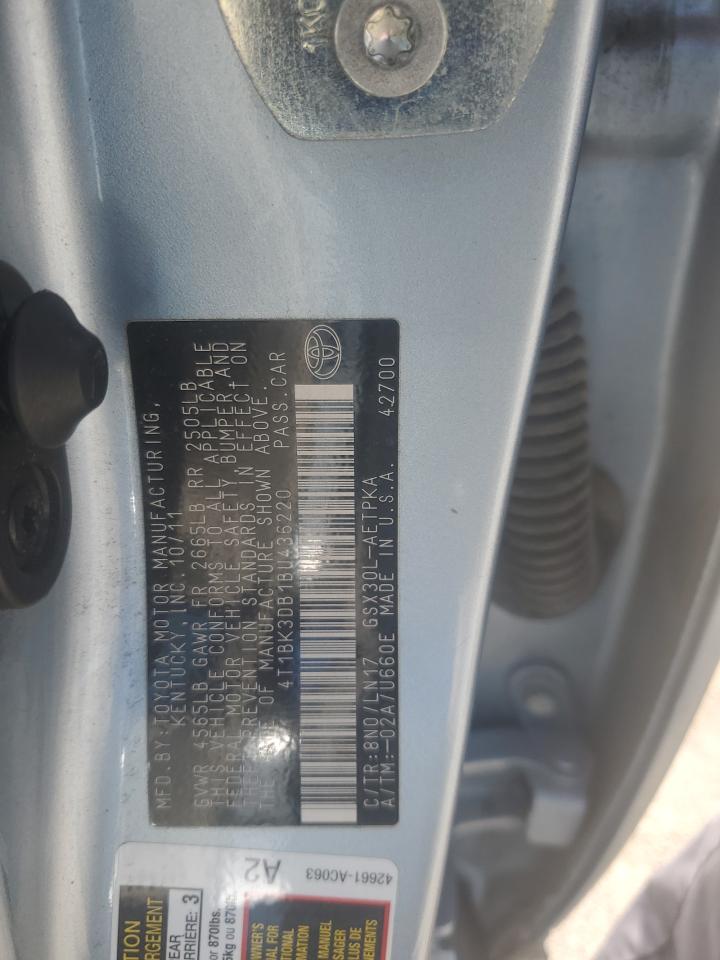 4T1BK3DB1BU436220 2011 Toyota Avalon Base