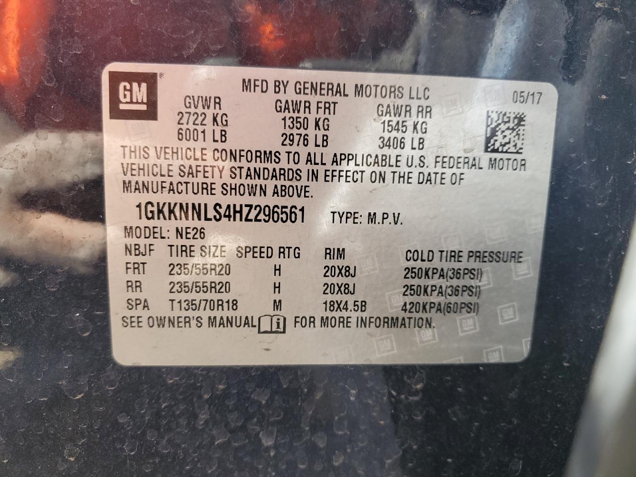 1GKKNNLS4HZ296561 2017 GMC Acadia Slt-2