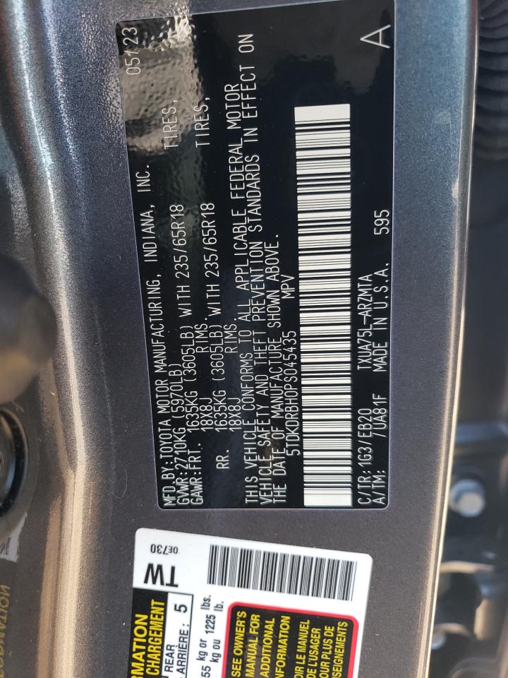 5TDKDRBH0PS045435 2023 Toyota Highlander L