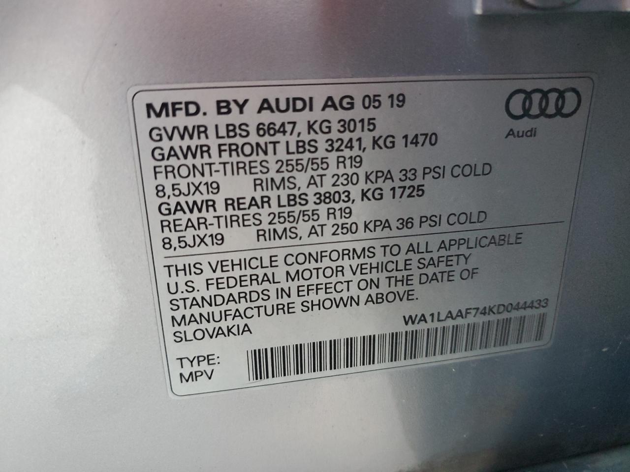 WA1LAAF74KD044433 2019 Audi Q7 Premium Plus