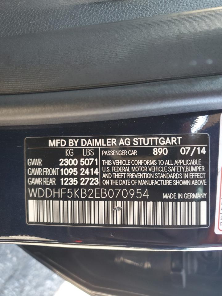 2014 Mercedes-Benz E 350 VIN: WDDHF5KB2EB070954 Lot: 73042054