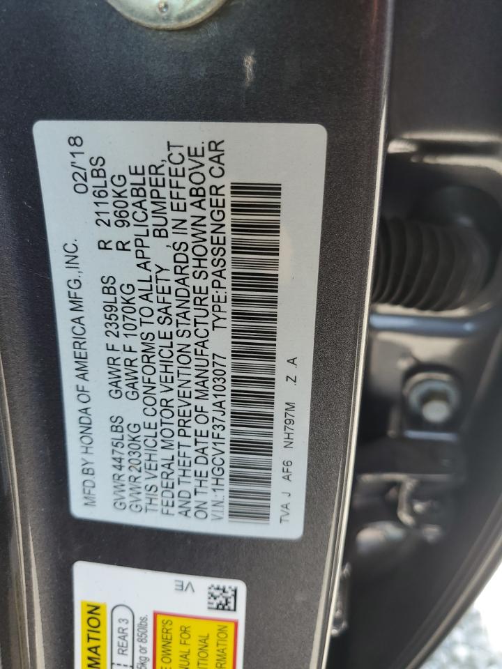 1HGCV1F37JA103077 2018 HONDA ACCORD - Image 13