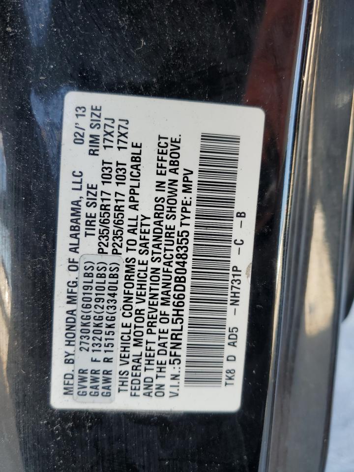 5FNRL5H66DB048355 2013 Honda Odyssey Exl