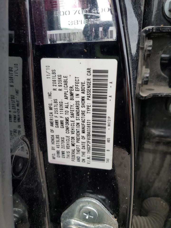 1HGCP3F80BA008931 2011 Honda Accord Exl