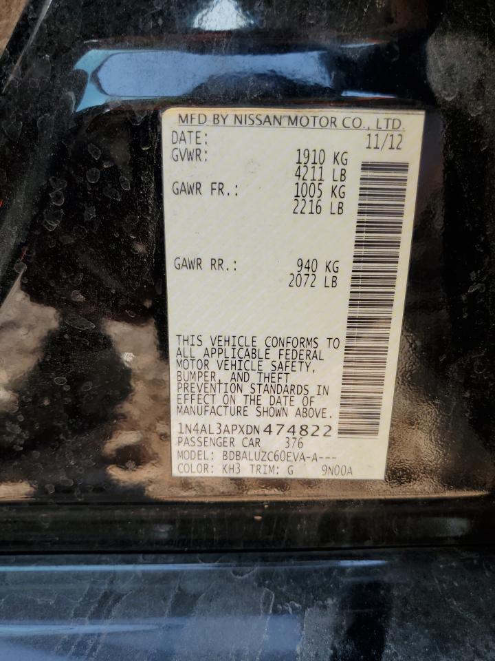 2013 Nissan Altima 2.5 VIN: 1N4AL3APXDN474822 Lot: 70874864