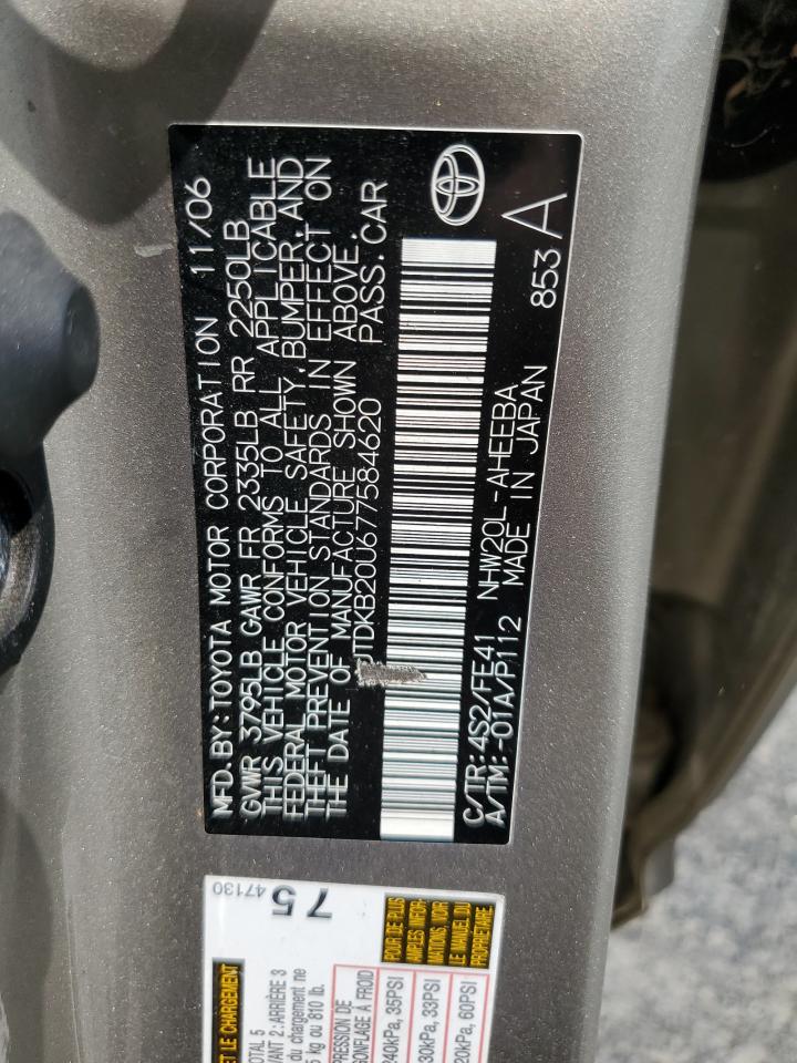 JTDKB20U677584620 2007 Toyota Prius