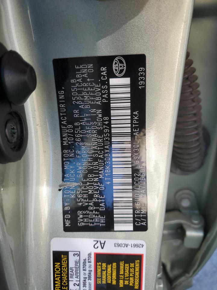 4T1BK3DBXAU359748 2010 Toyota Avalon Xl