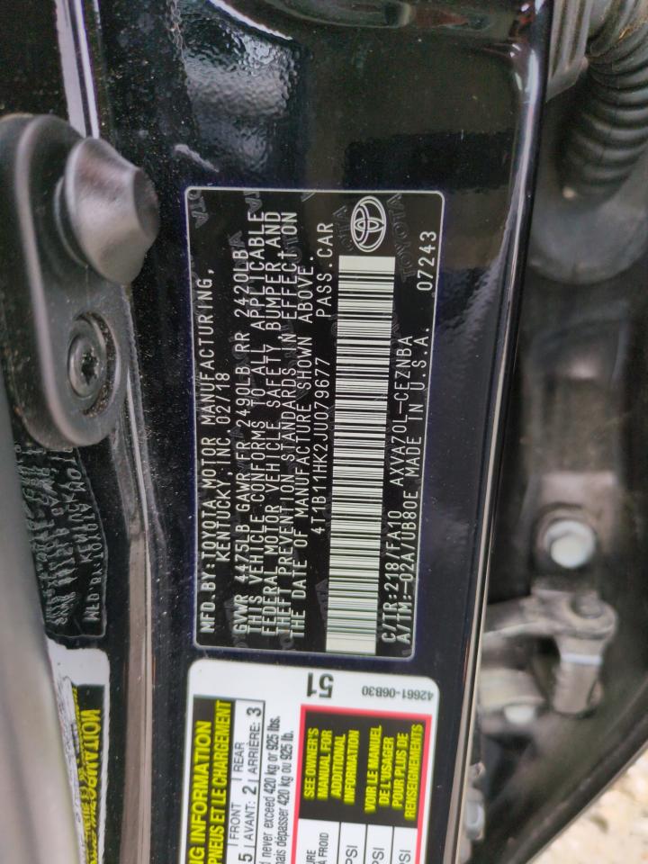 4T1B11HK2JU079677 2018 TOYOTA CAMRY - Image 12