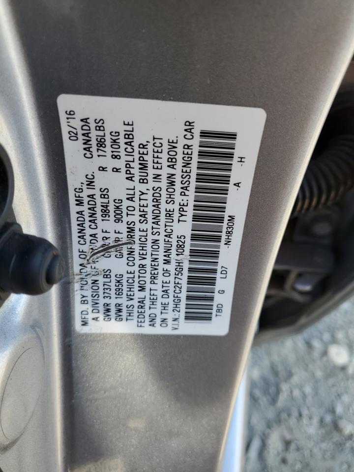 2HGFC2F75GH540825 2016 Honda Civic Ex