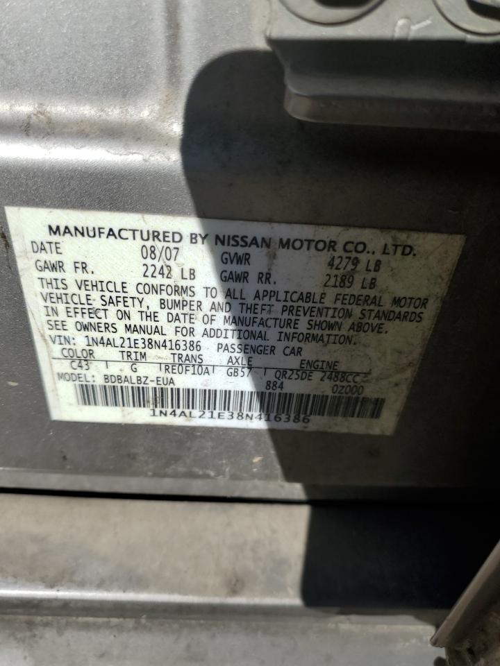 1N4AL21E38N416386 2008 Nissan Altima 2.5