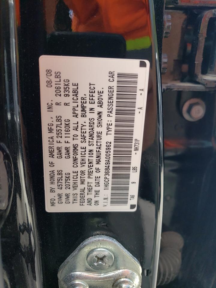 1HGCP36849A005962 2009 Honda Accord Exl