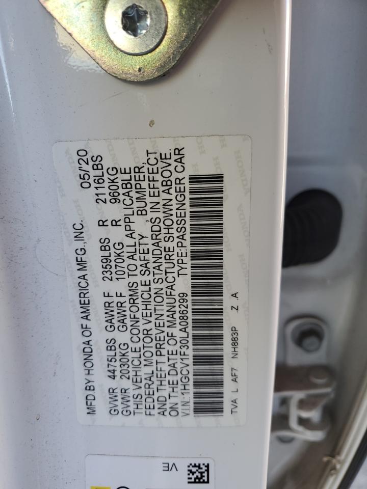 1HGCV1F30LA086299 2020 HONDA ACCORD - Image 12