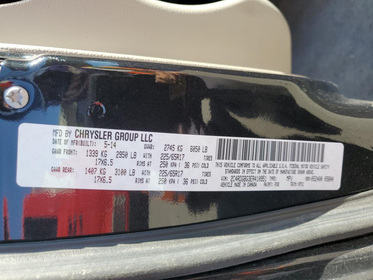 2014 Dodge Grand Caravan Se VIN: 2C4RDGBG3ER410951 Lot: 71470174