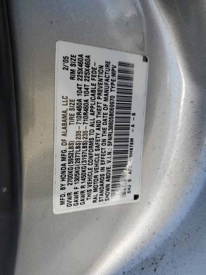 5FNRL38805B069970 2005 Honda Odyssey Touring