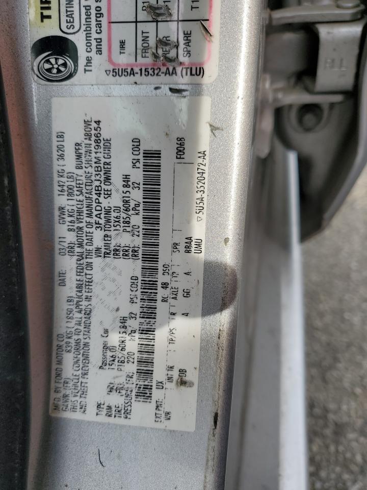 2011 Ford Fiesta Se VIN: 3FADP4BJ3BM198654 Lot: 73142094