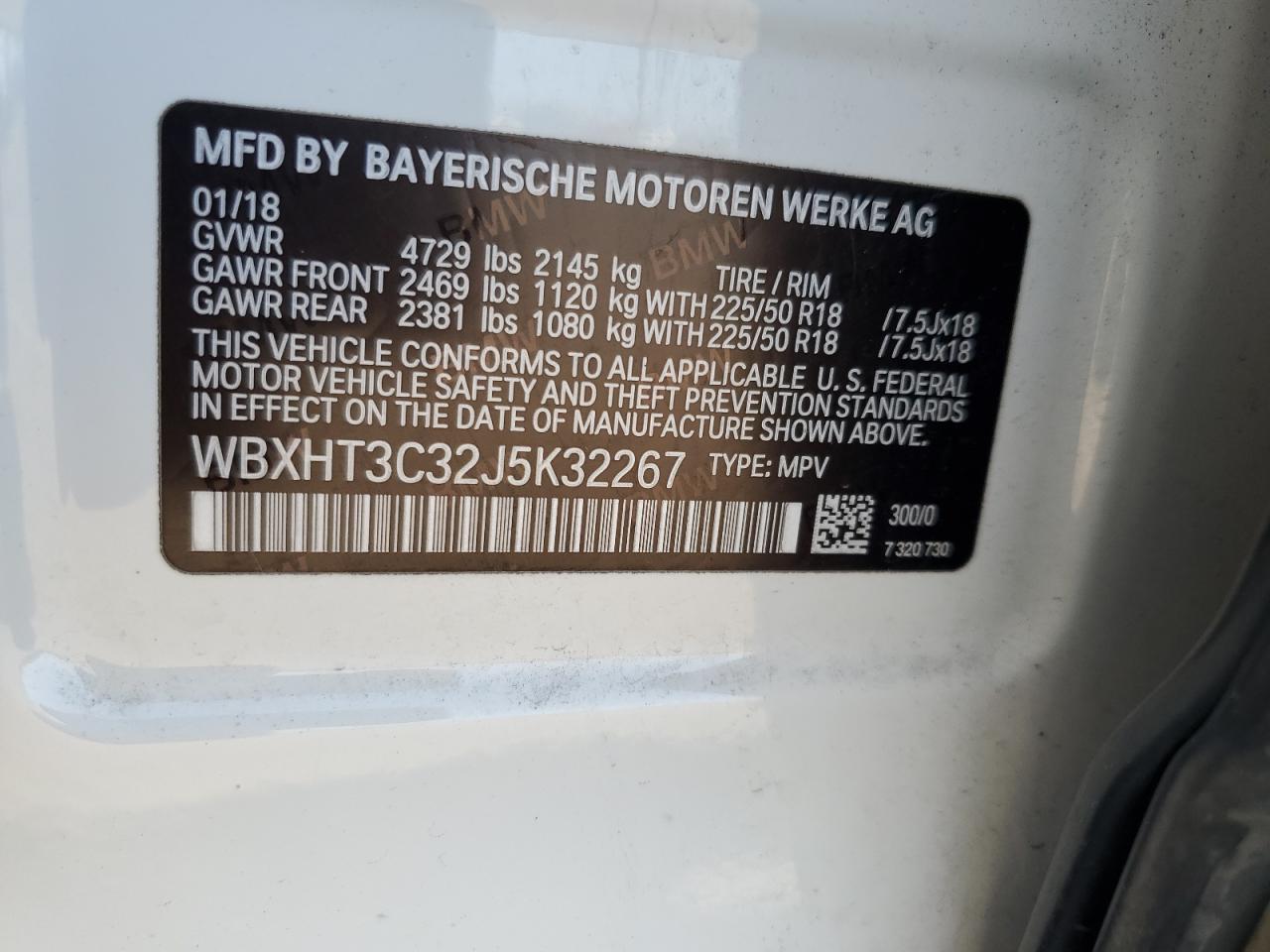 WBXHT3C32J5K32267 2018 BMW X1 xDrive28I