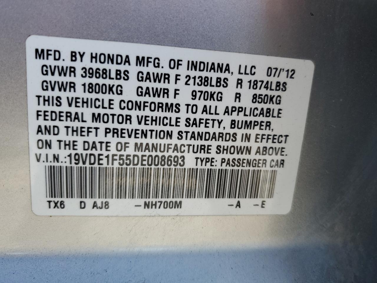 2013 Acura Ilx 20 Premium VIN: 19VDE1F55DE008693 Lot: 71038694