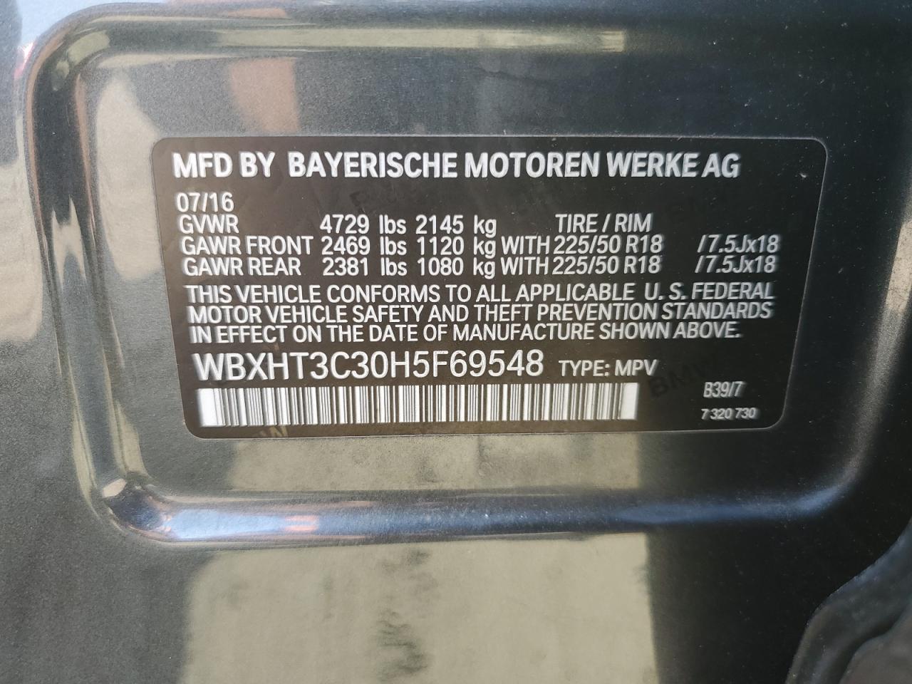 WBXHT3C30H5F69548 2017 BMW X1 xDrive28I