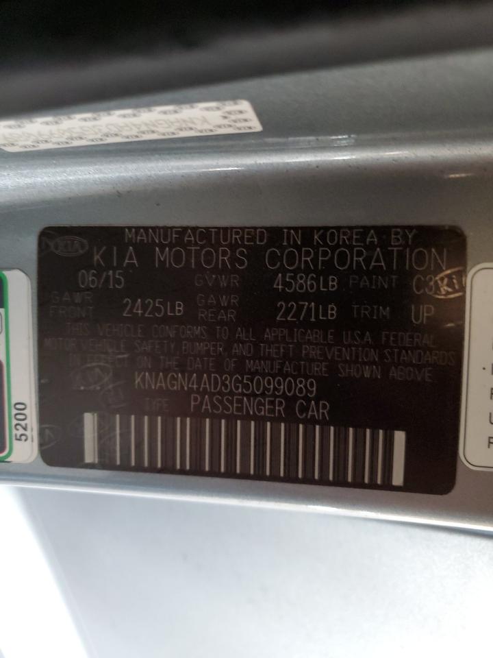 VIN KNAGN4AD3G5099089 2016 KIA OPTIMA no.12