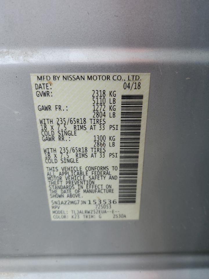 5N1AZ2MG7JN153536 2018 Nissan Murano S