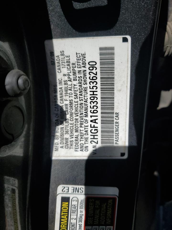 2HGFA16539H536290 2009 Honda Civic Lx