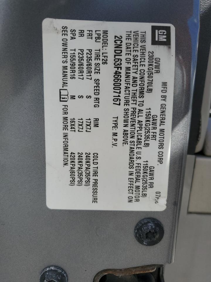 2CNDL63F466007167 2006 Chevrolet Equinox Lt