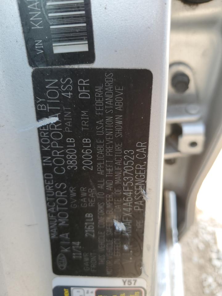 KNAFX4A64F5370523 2015 Kia Forte Lx