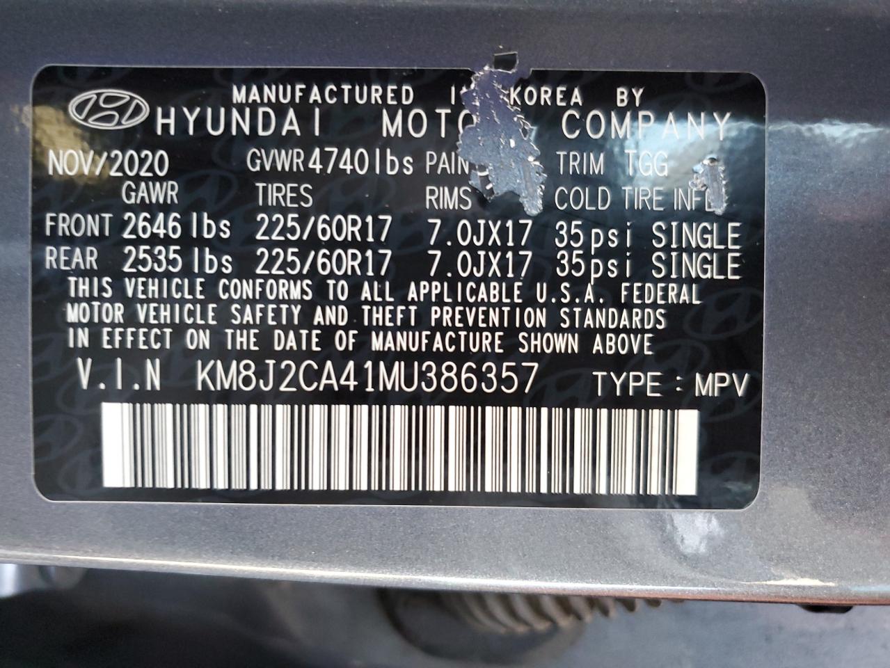 KM8J2CA41MU386357 2021 HYUNDAI TUCSON - Image 15