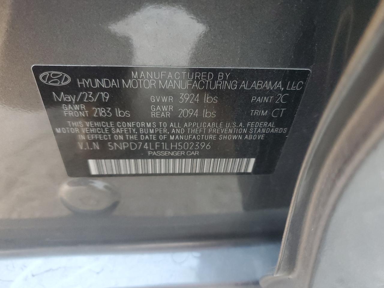 5NPD74LF1LH502396 2020 Hyundai Elantra Se