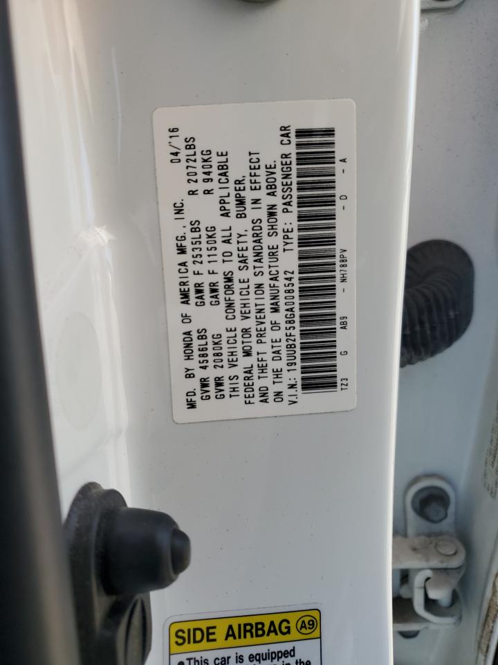 19UUB2F58GA008542 2016 Acura Tlx Tech