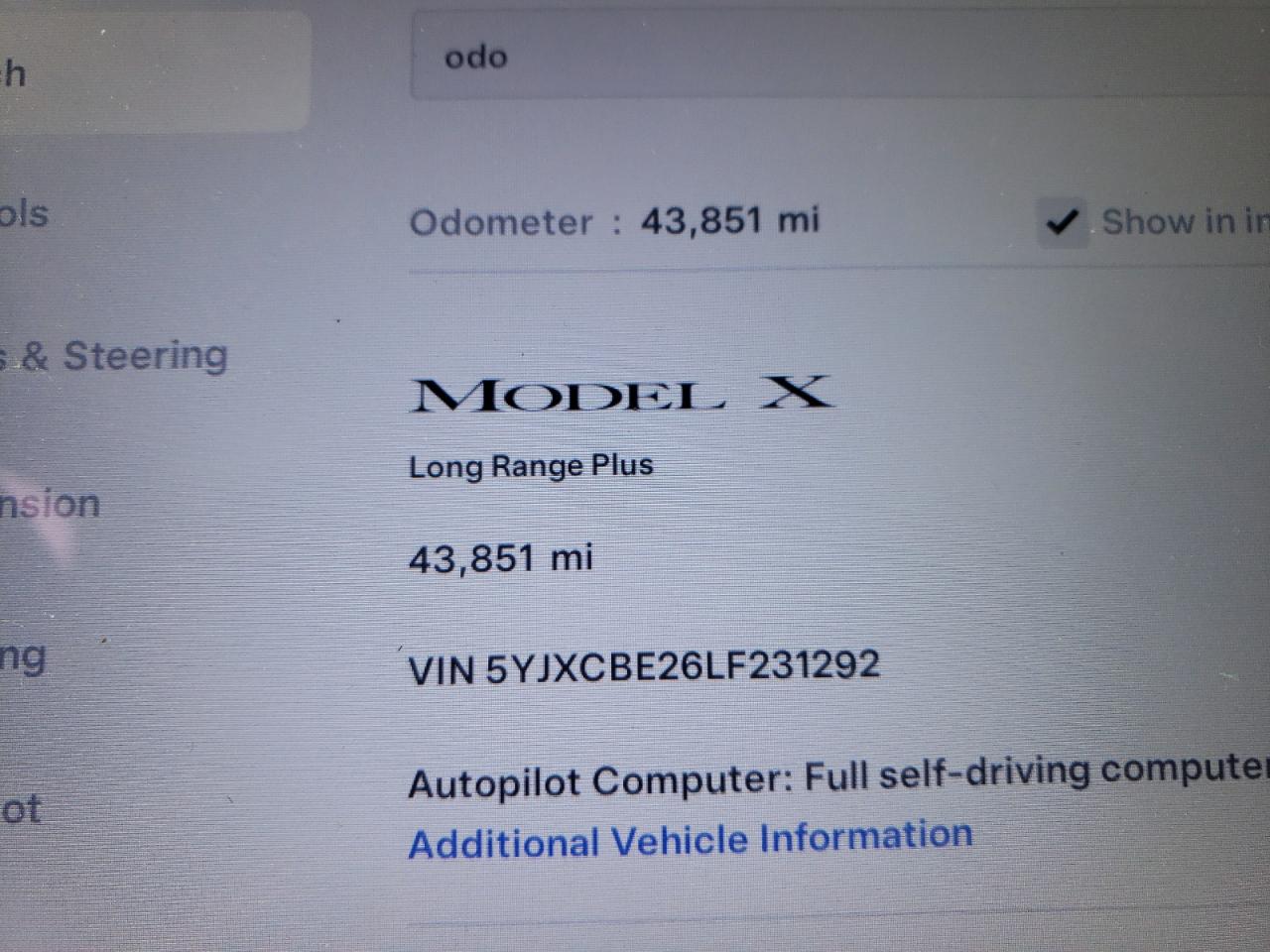 5YJXCBE26LF231292 2020 Tesla Model X