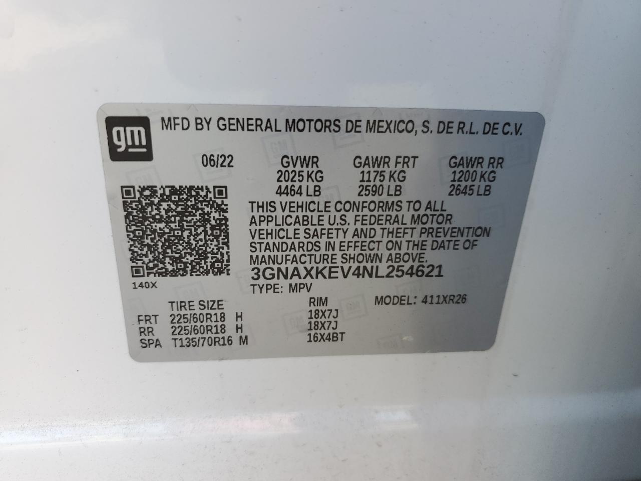 3GNAXKEV4NL254621 2022 CHEVROLET EQUINOX - Image 13