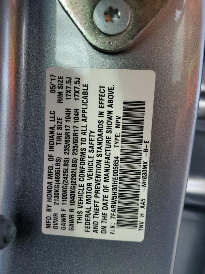 7FARW5H30HE005654 2017 Honda Cr-V Lx