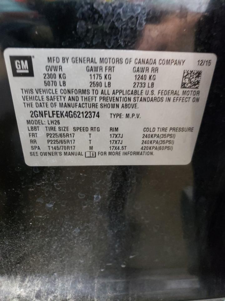 2GNFLFEK4G6212374 2016 Chevrolet Equinox Lt