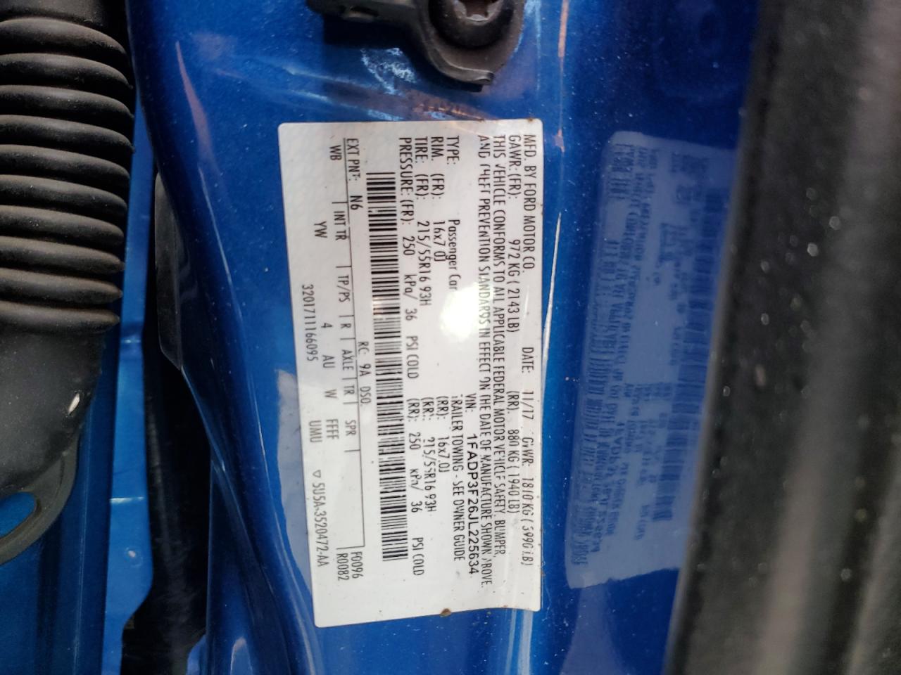 1FADP3F26JL225634 2018 Ford Focus Se