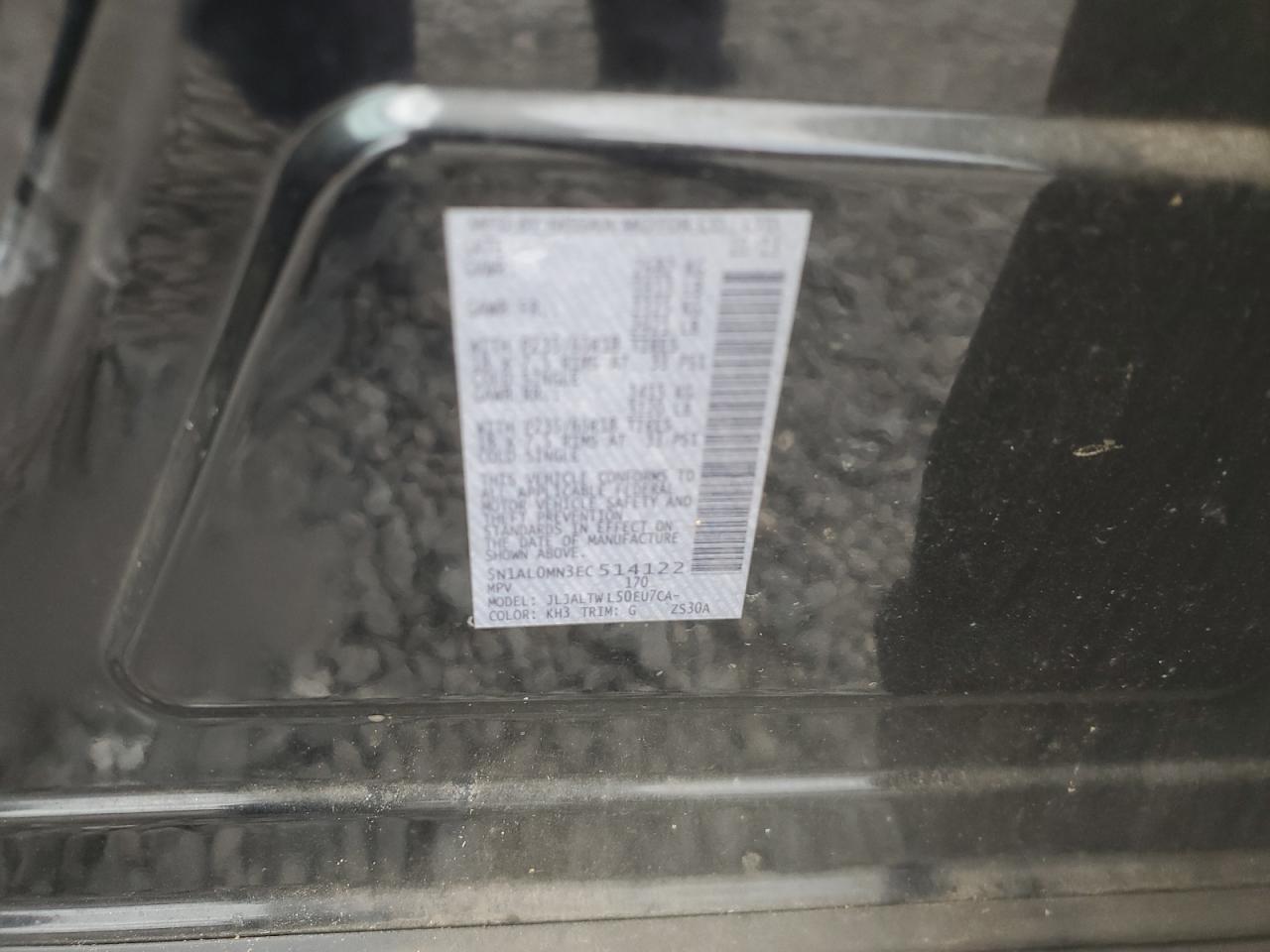 2014 Infiniti Qx60 VIN: 5N1AL0MN3EC514122 Lot: 81372434