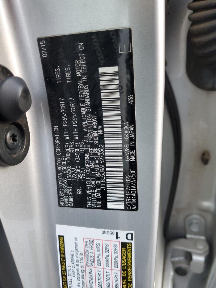 JTEBU5JR6F5273362 2015 Toyota 4Runner Sr5