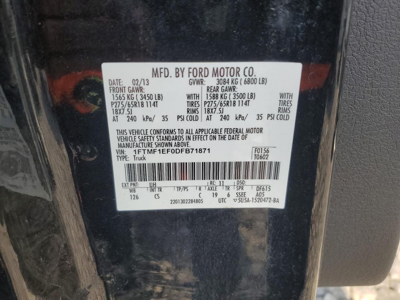 1FTMF1EF0DFB71871 2013 Ford F150